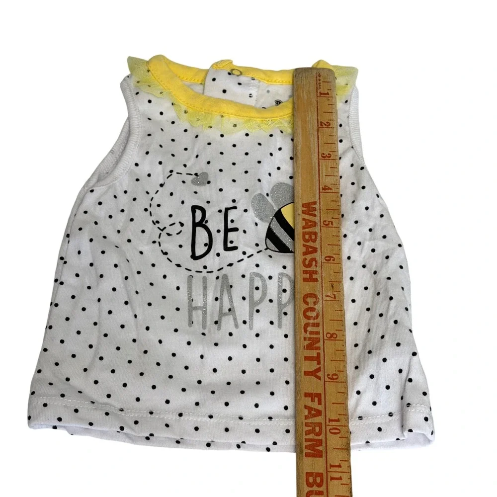 Garanimals DDG Darlings Baby Girl 6-9M Floral Bodysuit Bee Polka Dot Top Lot 2pc
